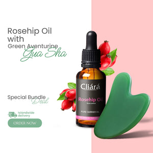 Rosehip Oil with Green Aventurine Gua Sha