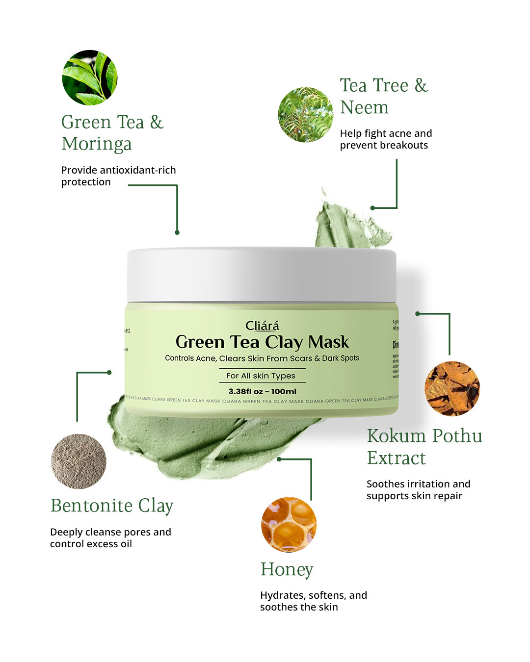 Green Tea Clay Mask + FREE Brush